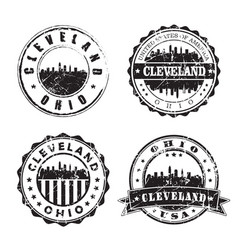 Cleveland Ohio Stamp Skyline Postmark Silhouette