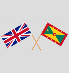 Crossed Flags Of United Kingdom And Grenada