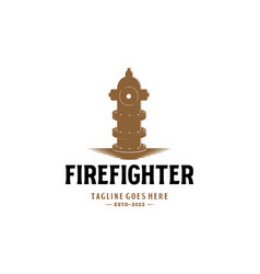 Retro Vintage Fire Hydrant For Firefighter Logo