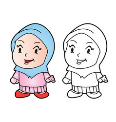 Coloring Melayu Muslim Girl