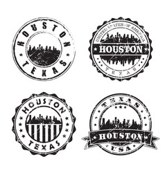 Houston Texas Stamp Skyline Postmark Silhouette