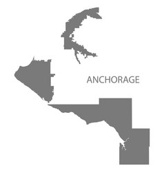 Anchorage Alaska City Map Grey Silhouette Shape