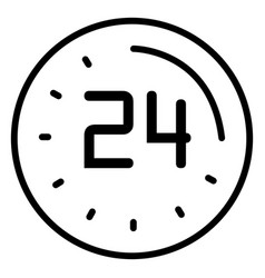 Clock Digital 24 Stroke Icon