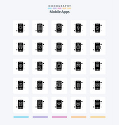 Creative Mobile Apps 25 Glyph Solid Black Icon