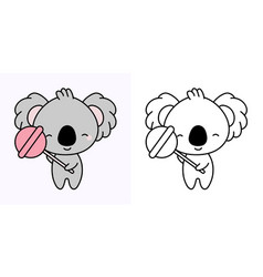 Kawaii Koala Clipart Multicolored And Black