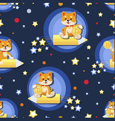 Baby Doge Mascot Space Background Puppy Shiba