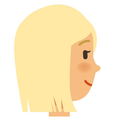 Blonde Girl Head Side View Cartoon Female