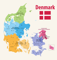 Denmark Regions Map Flag