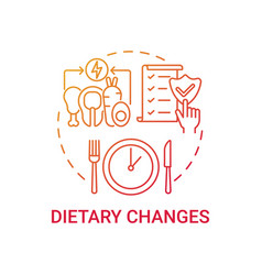 Dietary Changes Red Gradient Concept Icon