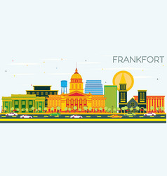 Frankfort Kentucky Usa City Skyline With Color