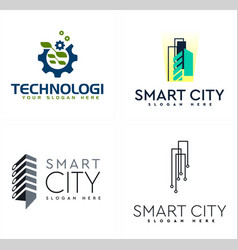 Modern Industry City Building Tech Logo Design