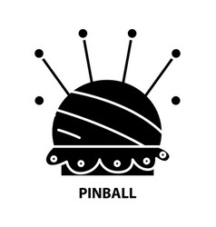 Pinball Icon Black Sign With Editable