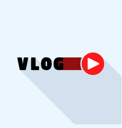 Popular vlog logo flat style Royalty Free Vector Image