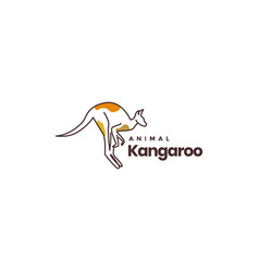 Australian Endemic Animal Kangaroo Jump Art Lines