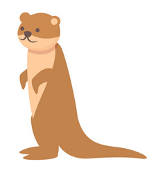 Cute Weasel Icon Cartoon Marten Animal