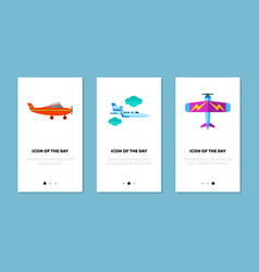 Flying Machines Flat Icon Set