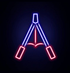 Glowing Neon Line Air Blower Bellows Icon Isolated