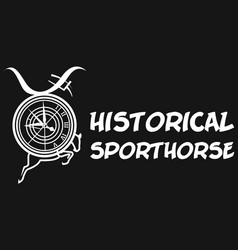 Historical Clock Horse Tattoo Logo