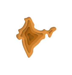 India 3d Symbol In Paper Cut Style Map