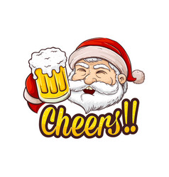 Santa Claus Holding Glass Of Beer