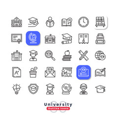 University Outline Icons