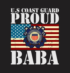 Us Coast Guard Proud Baba With American Flag Gift