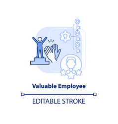 Valuable Employee Light Blue Concept Icon