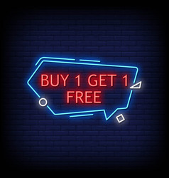 Neon Sign Buy 1 Get Free With Brick Wall