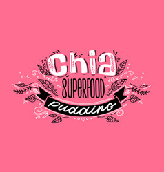 Chia Pudding Superfood Logo Template