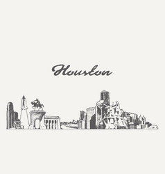 Houston Skyline Texas Usa Hand Drawn Sketch