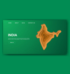 India 3d Paper Cut Website Template Map