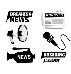 Journalist Tools Collection With Logo Breaking