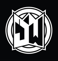 Jw Logo Monogram Circle Rounded Design