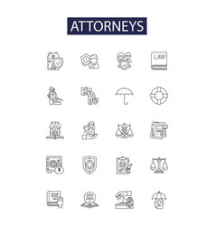 Attorneys Line Icons And Signs Solicitor