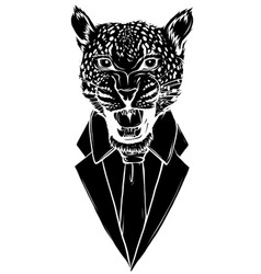 Black Silhouette Of Leopard In A Business Suit