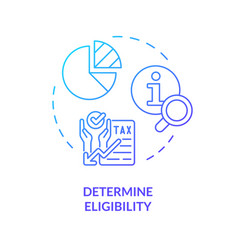 Determine Eligibility Blue Gradient Concept Icon