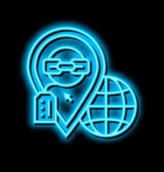 Local Link Building Neon Glow Icon