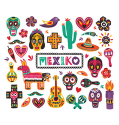 Mexican elements Royalty Free Vector Image - VectorStock