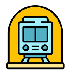 Subway Metro Train Icon Flat