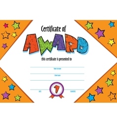 Template child diploma or certificate to Vector Image