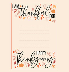 Thanksgiving Card Thankful For List