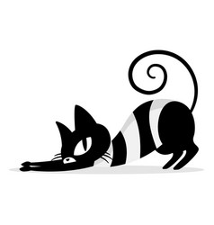 Black Cat Scratching Cartoon