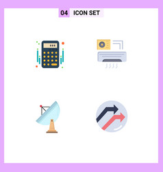 Mobile Interface Flat Icon Set 4 Pictograms