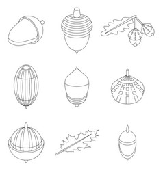 Acorn Icons Set Outline