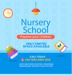 Flat Nursery School Posts Set