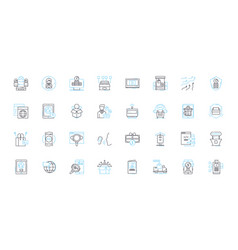 Sales Industry Linear Icons Set Prospecting