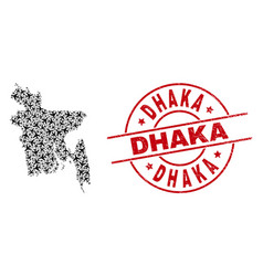 Dhaka Grunge Stamp And Bangladesh Map Jet Vehicle