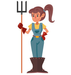 Female Farmer With Rake