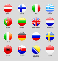 Icons With Europe Countries Flags