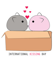 Two Cute Cat Kissing Each Other